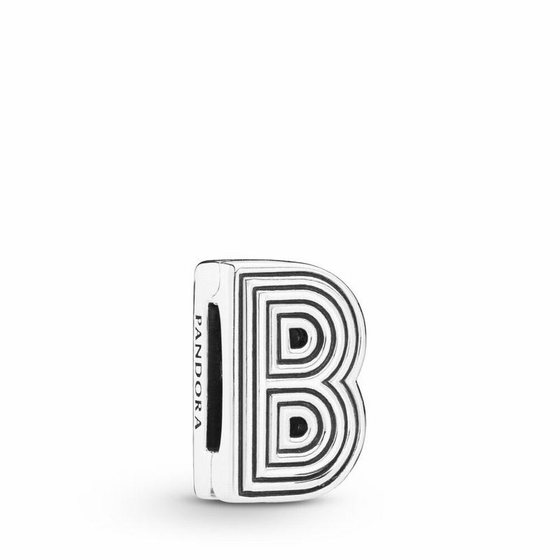 Pandora Reflexions™ Letter B Clip Charm Sale NZ, Sterling Silver (764329-IDP)